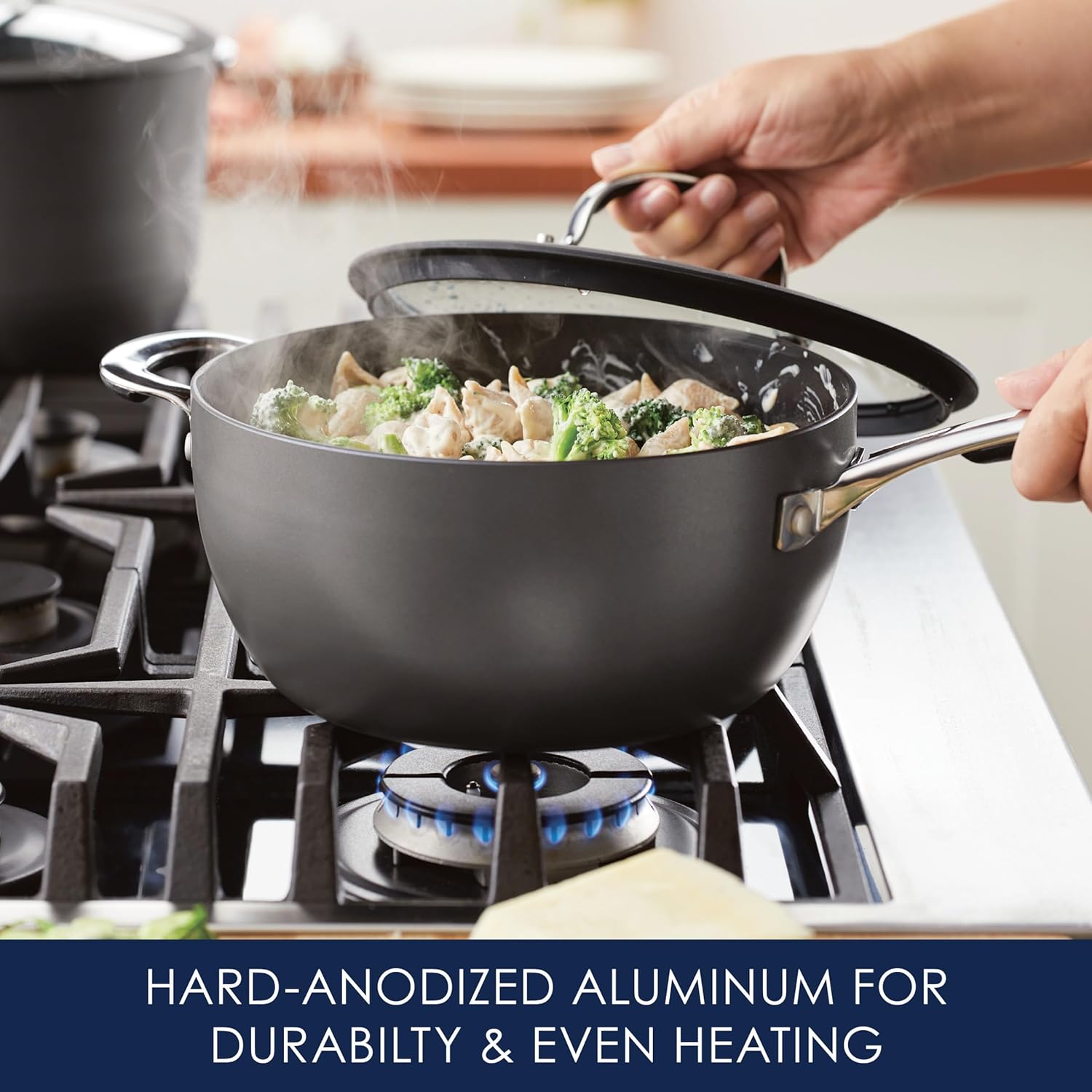 Rachael Ray Cook Create 45 Quart Hard Anodized Nonstick Saucepan with Lid