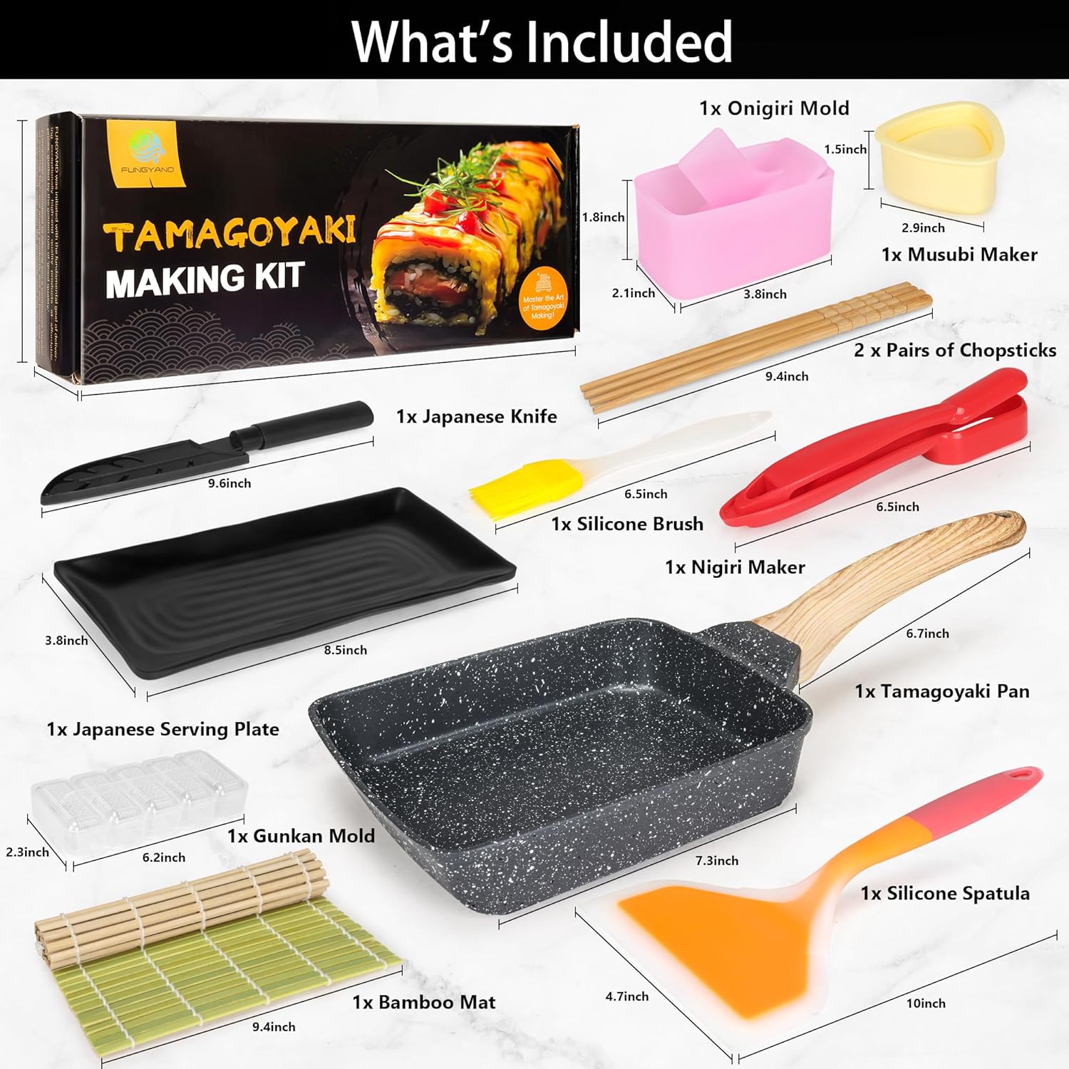 Fungyand 12-in-1 Japanese Omelette Pan Set