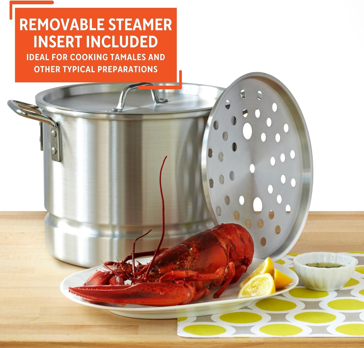 IMUSA 4PC Aluminum Steamer Set with Lids Silver