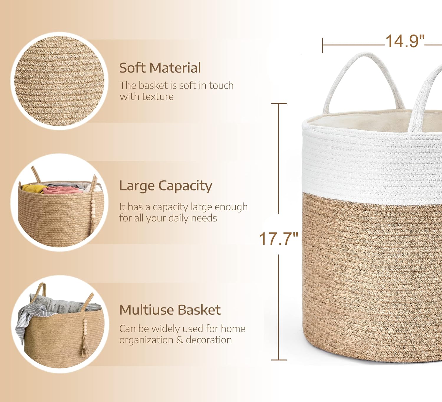 Mkono Decorative Woven Storage Basket
