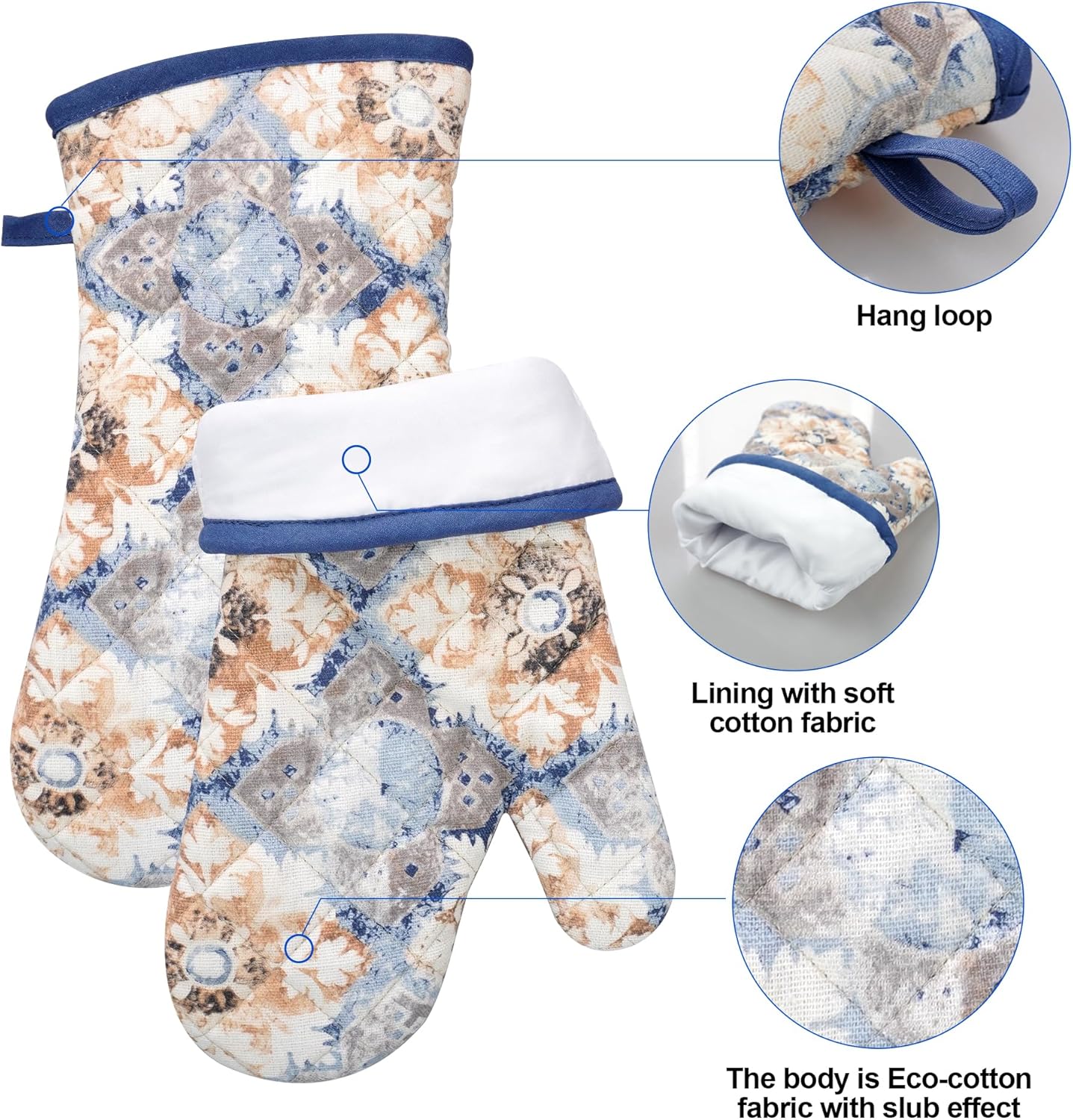 Hot Non-Slip Apron with Oven Mitts for Cooking Gifting