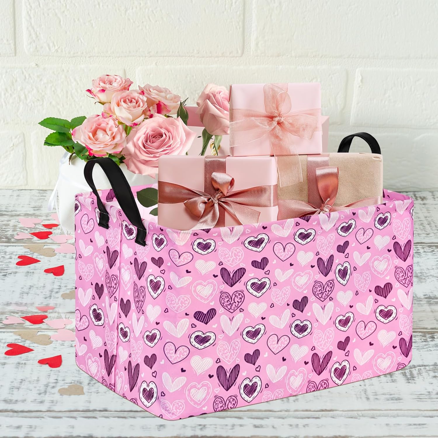 Valentine Pink Storage Basket for Kids Room