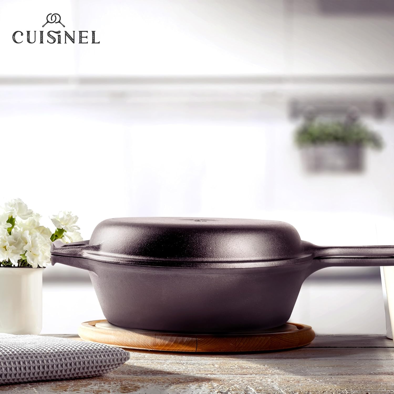 Cast Iron All-in-One Pan with Lid