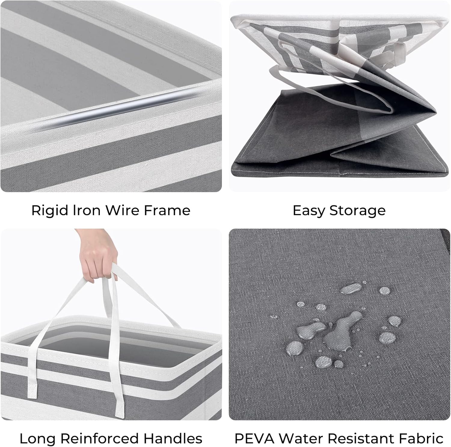HomeHacks 3-Pack Large Laundry Basket Powerful Design Durable Waterproof