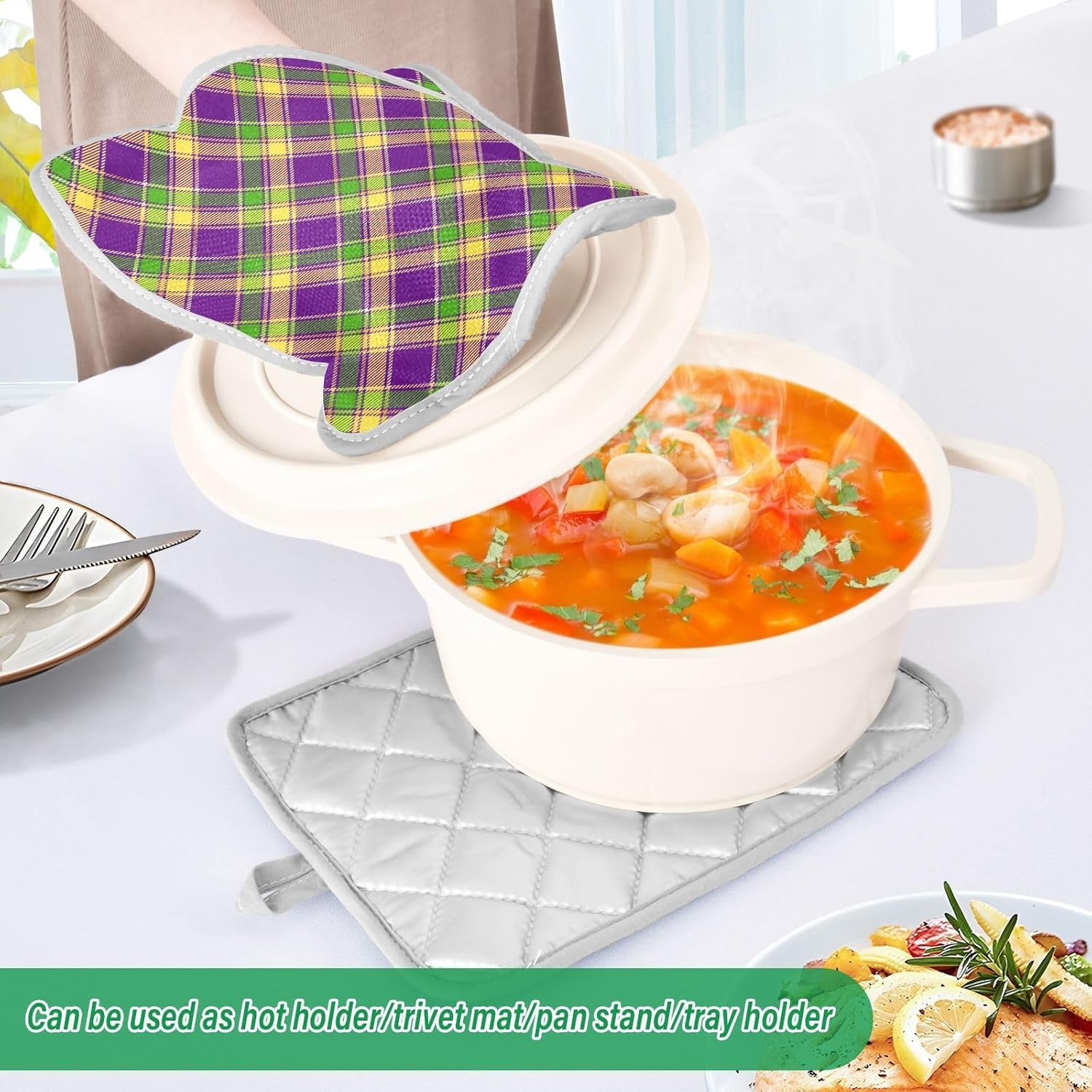 Double-Thickness Potholders Set Heat-Resistant Durable