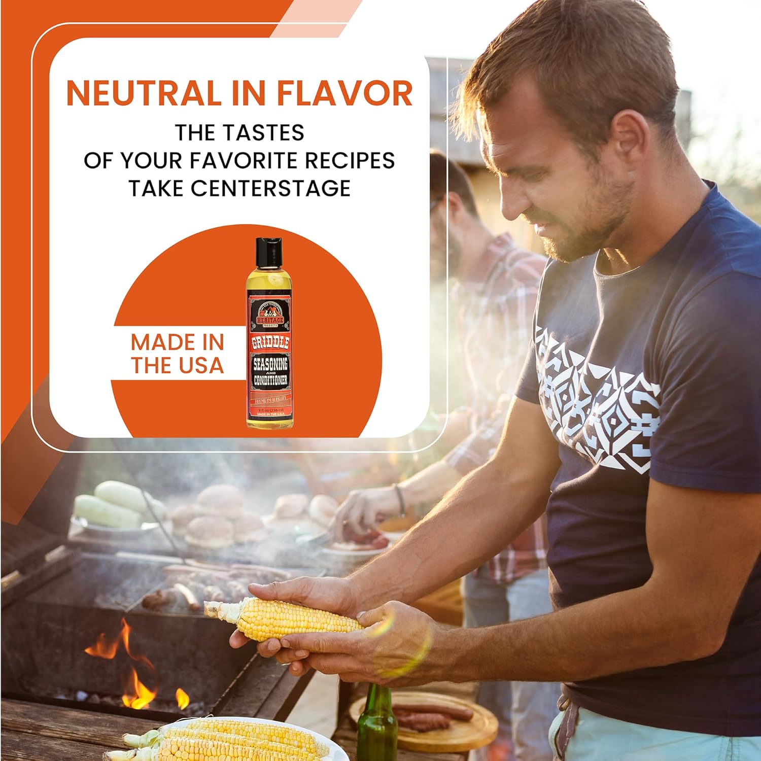 Grill with PrecisionHeritage Griddle Oil
