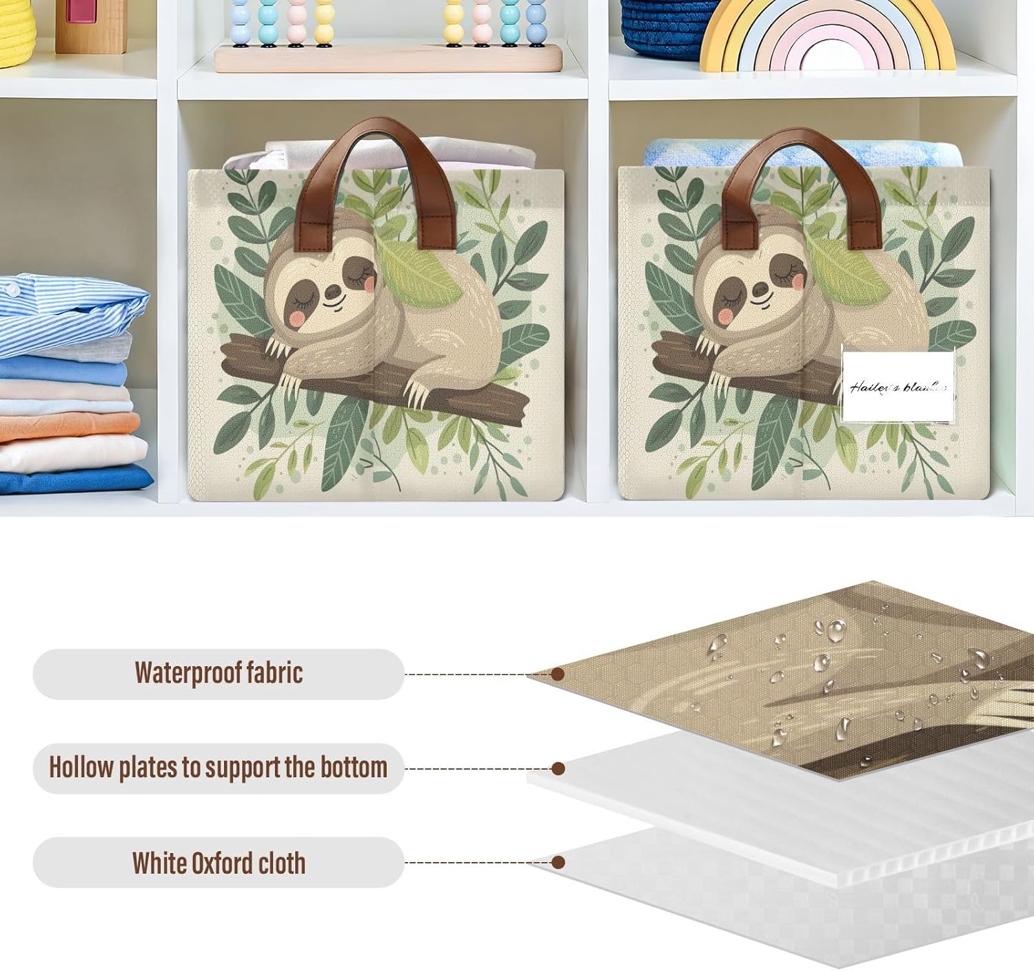 Sloth Storage Basket Collapsible 32L Waterproof - Perfect for Organisation
