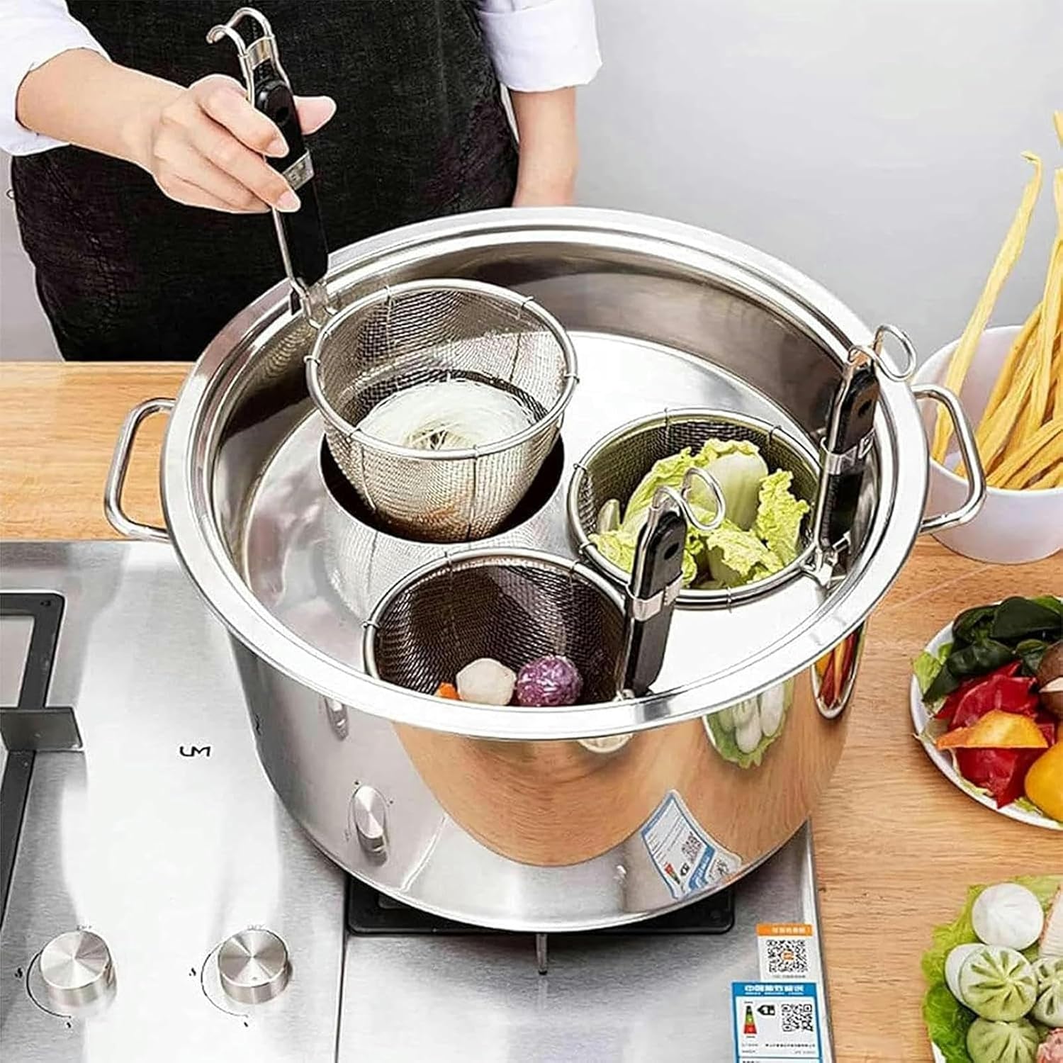 Stainless Steel Stockpot with Colander Induction Compatible