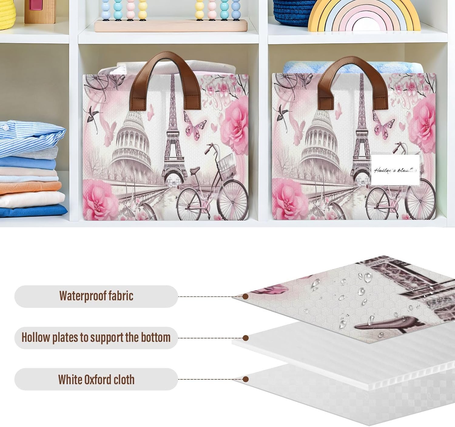 Eiffel Tower Storage Basket 2 Pack