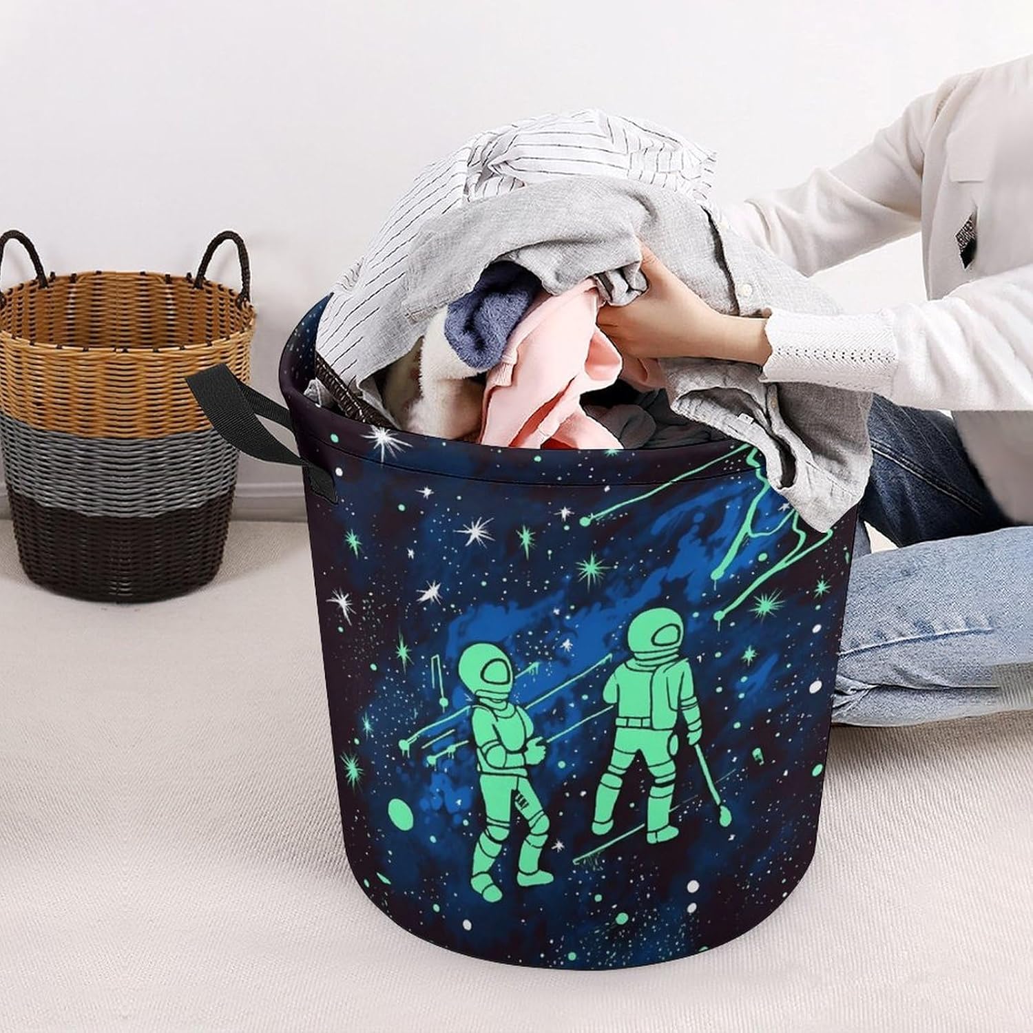 Glow-in-the-Dark Collapsible Laundry Hamper