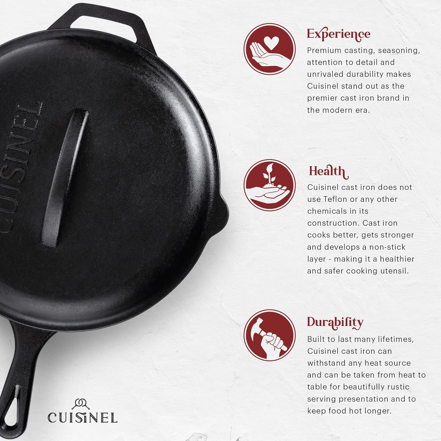Perfect 12-inch Cast Iron Skillet for Grill Fry and More