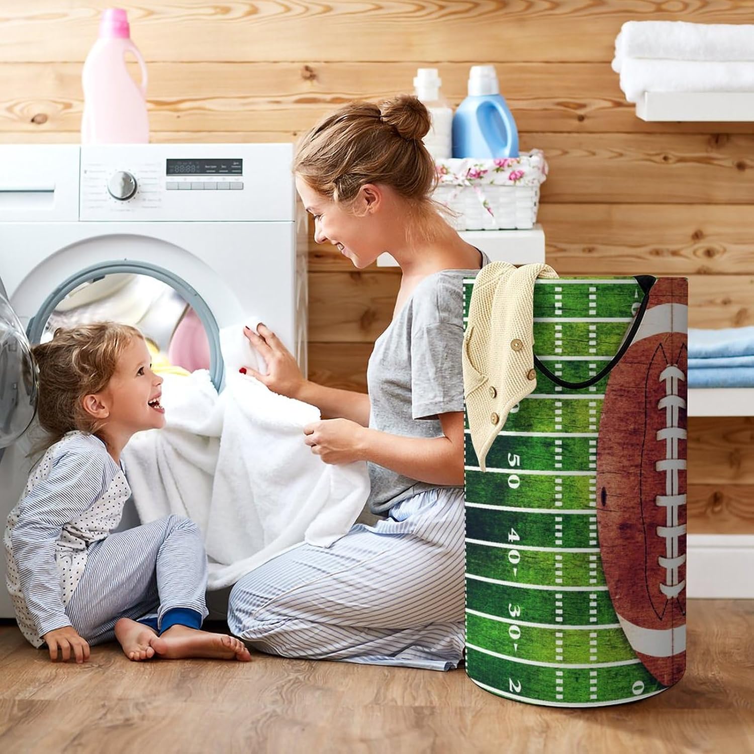 Meaudiwes Large Waterproof Laundry Basket with Handles