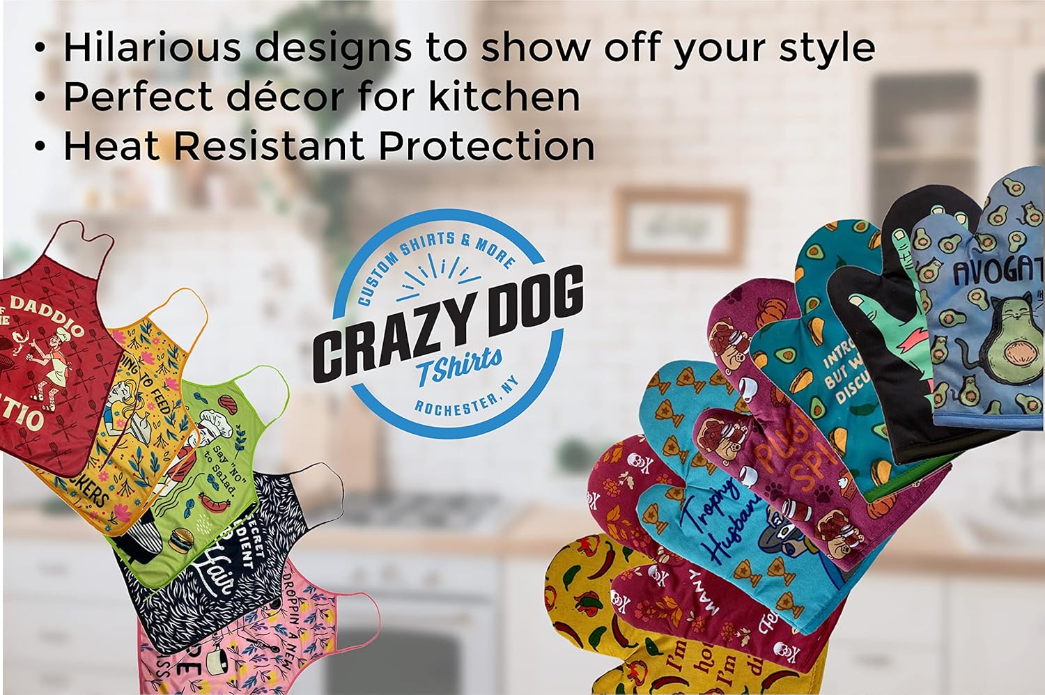 Crazy Dog Halloween Oven Mitt