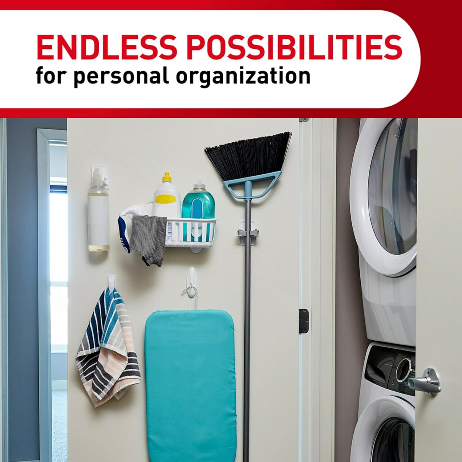 Command Broom and Mop Holder 3-Pack - Stay Clean and Organized