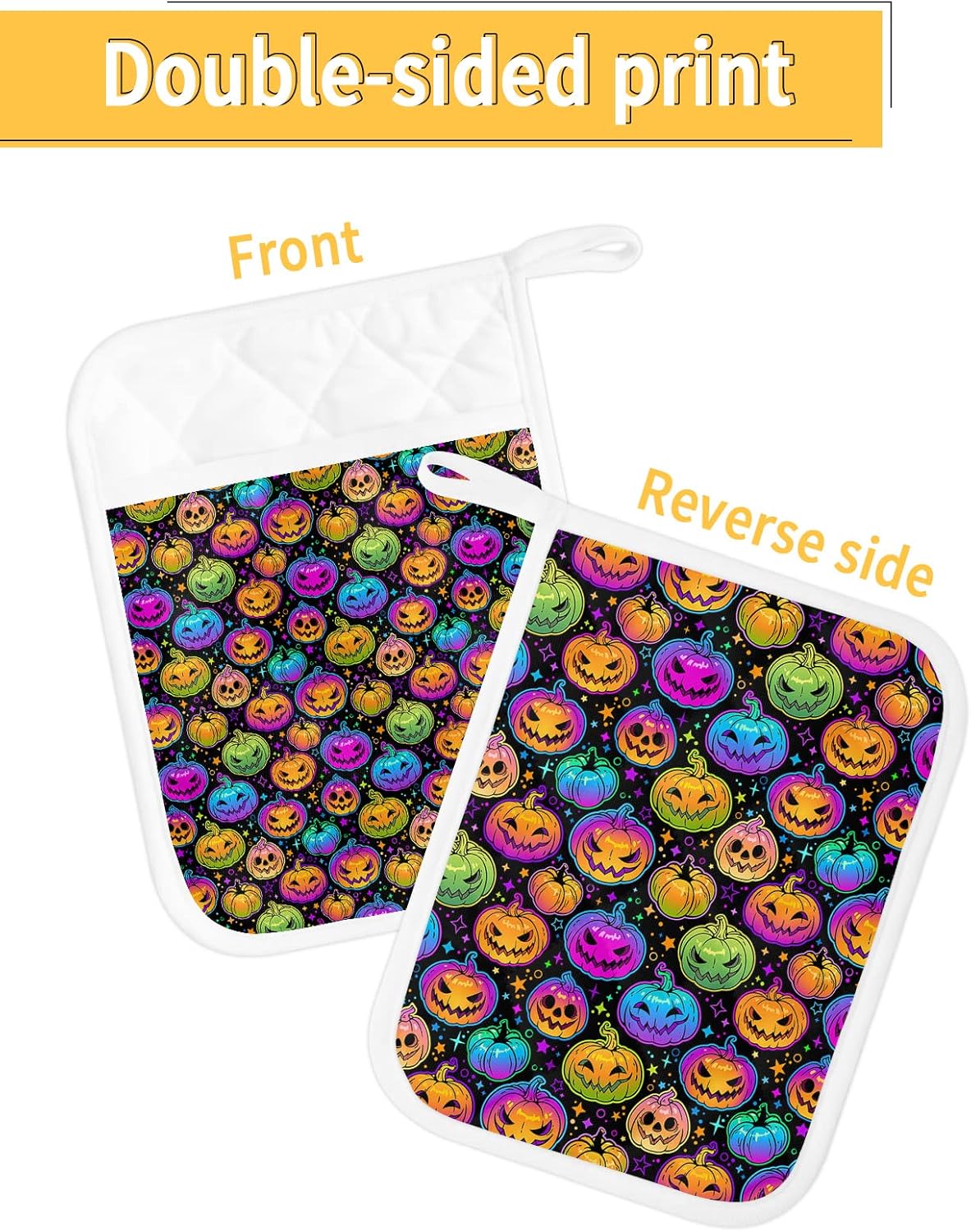Halloween Rainbow Pumpkins Pot Holder Set of 5 Heat-Resistant Kitchen Pots Paddle