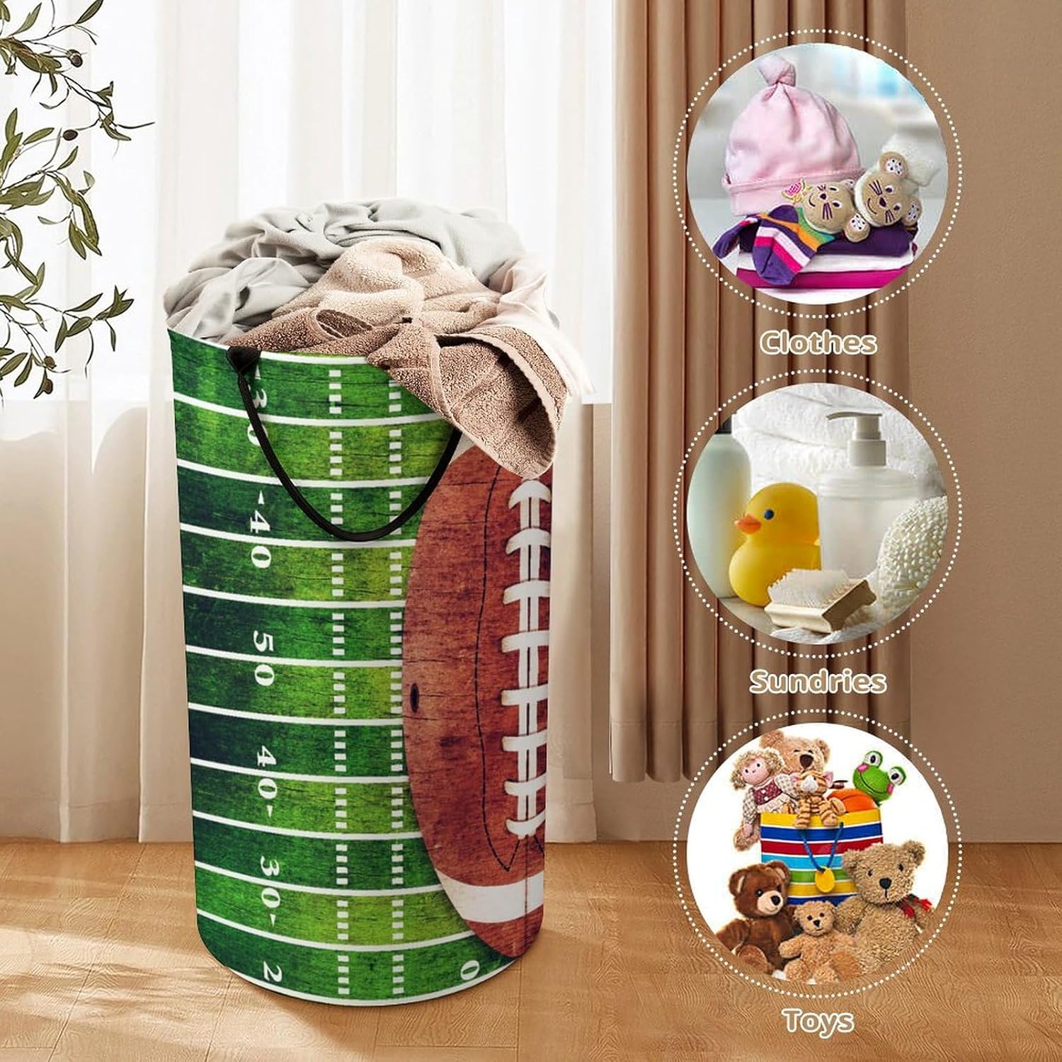 Meaudiwes Large Waterproof Laundry Basket with Handles