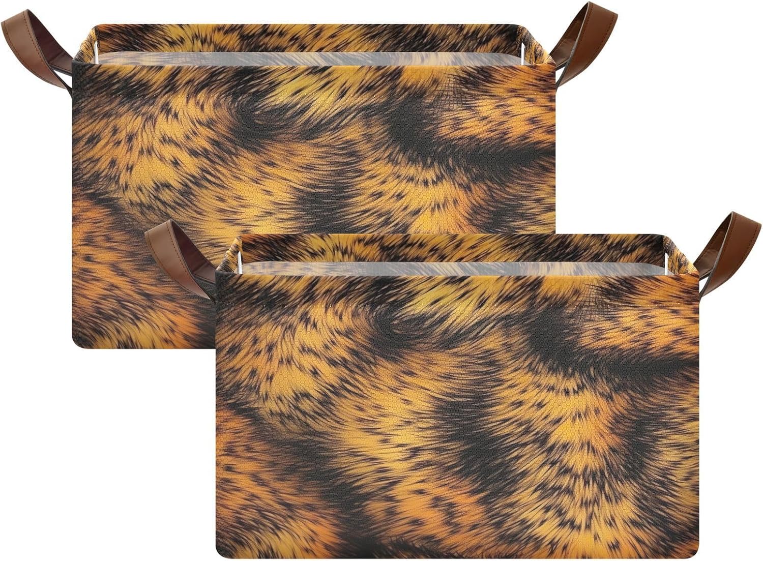 Big Leopard Dresser Storage Basket - Collapsible Waterproof