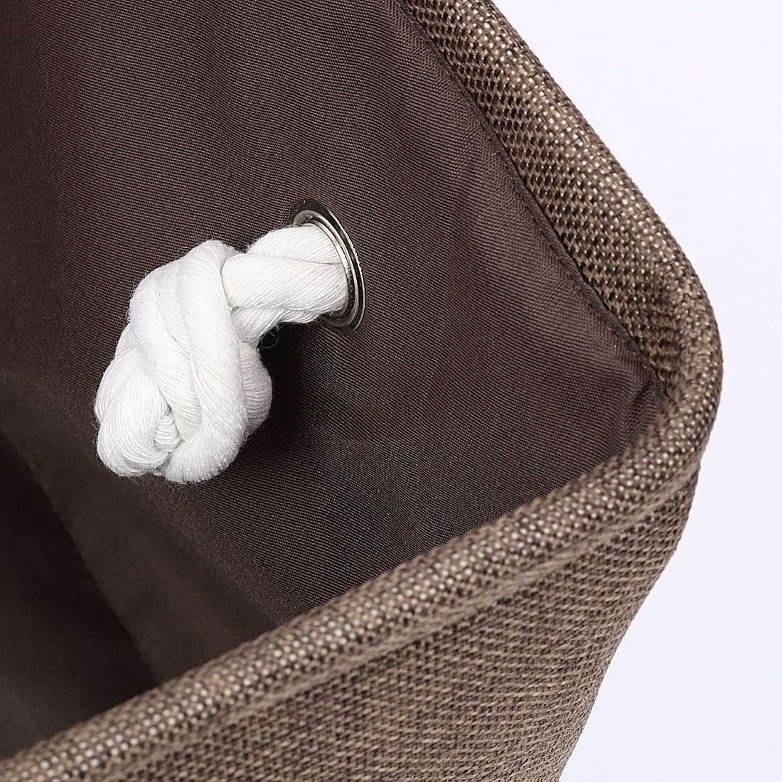 Collapsible Linen Organizer Basket with Dual Handles