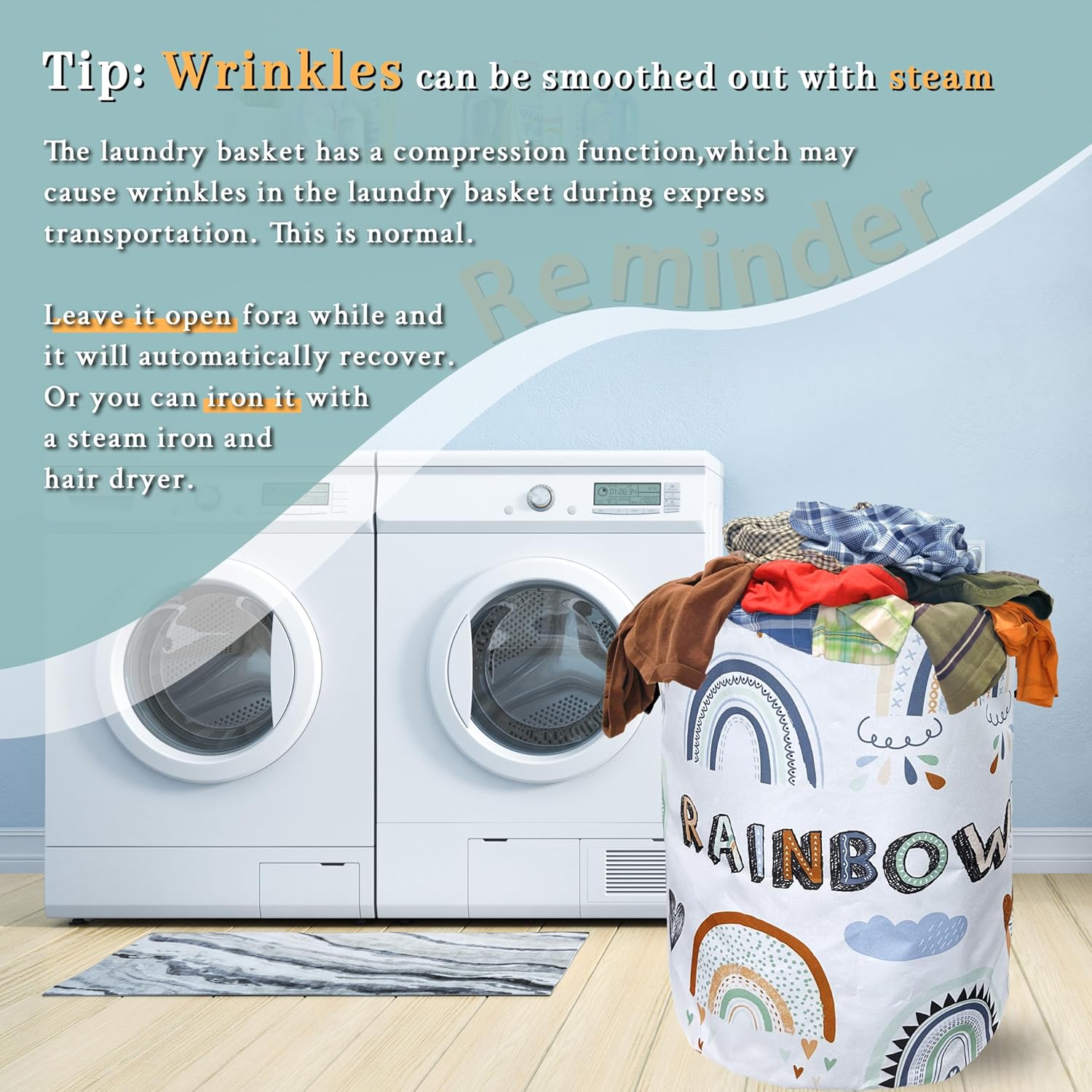 Cute Rainbow Functional Laundry Basket