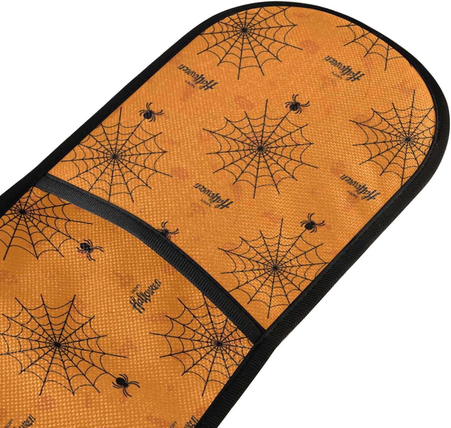 Halloween Spiders Double Oven Mitts Spacious 35x7 Spiders on Orange