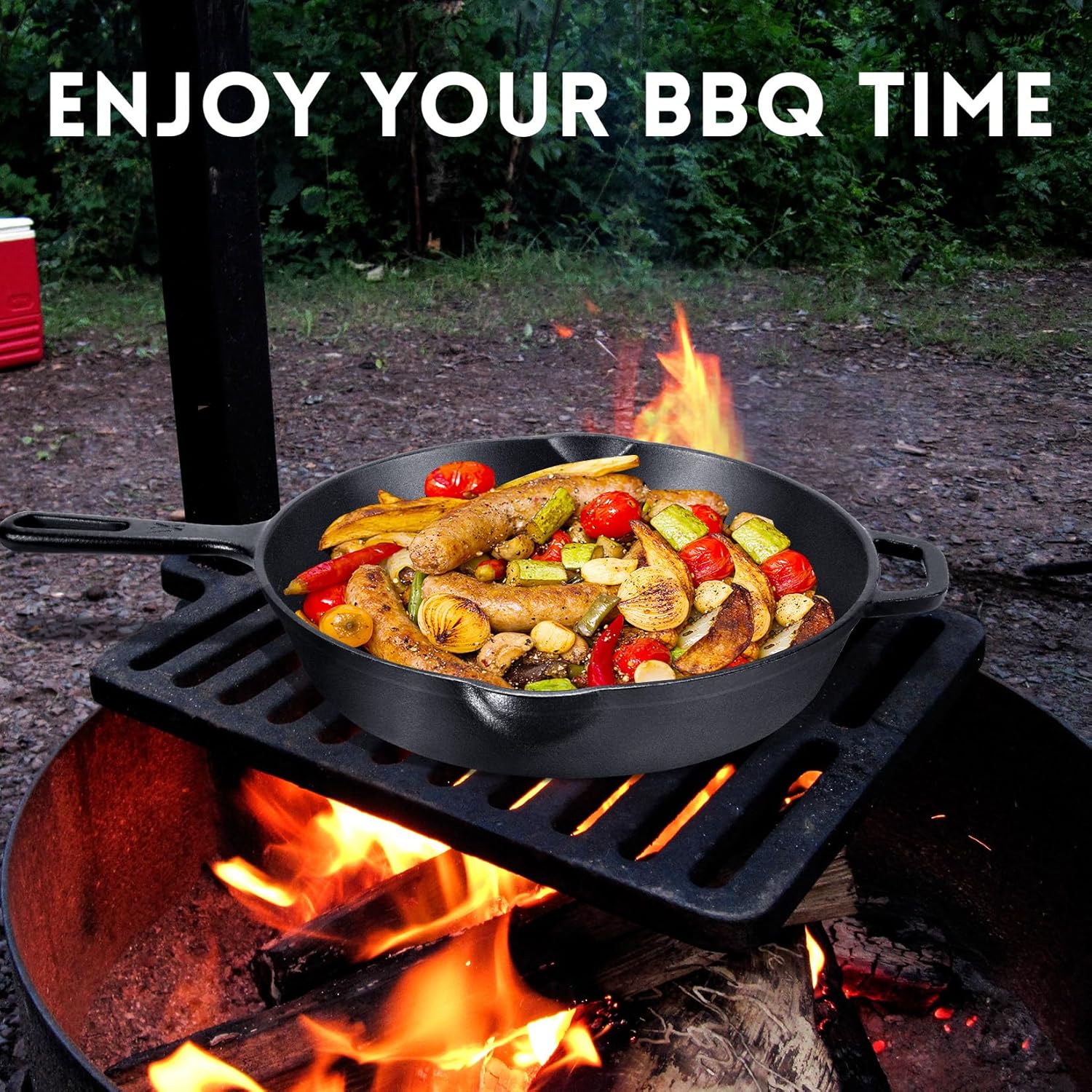 GGC Cast Iron Skillet - 12-inch Pro Heat Retentive Easy to Use