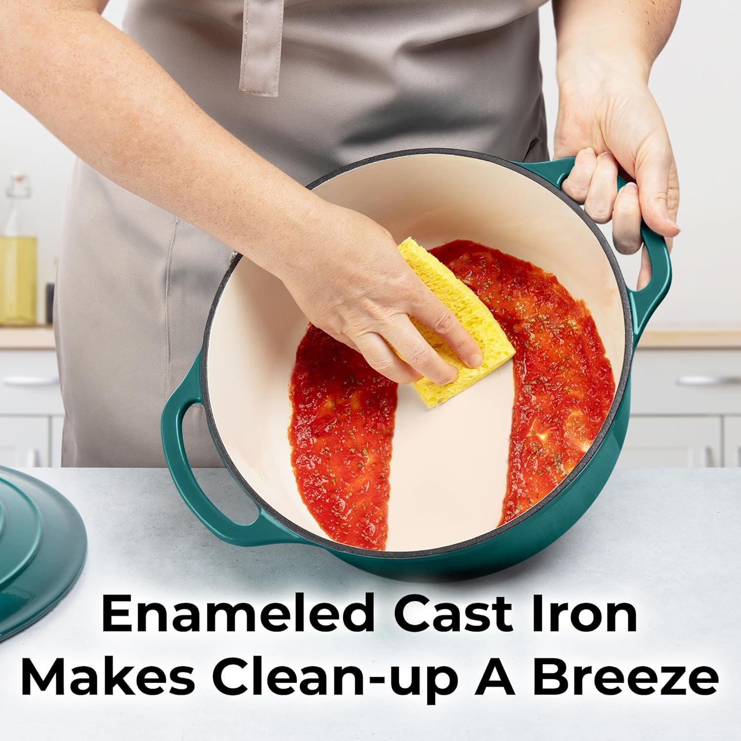 Zulay Kitchen 6 Quart Enameled Cast Iron Dutch Oven Premium Oven-Safe Perfect for Baking More