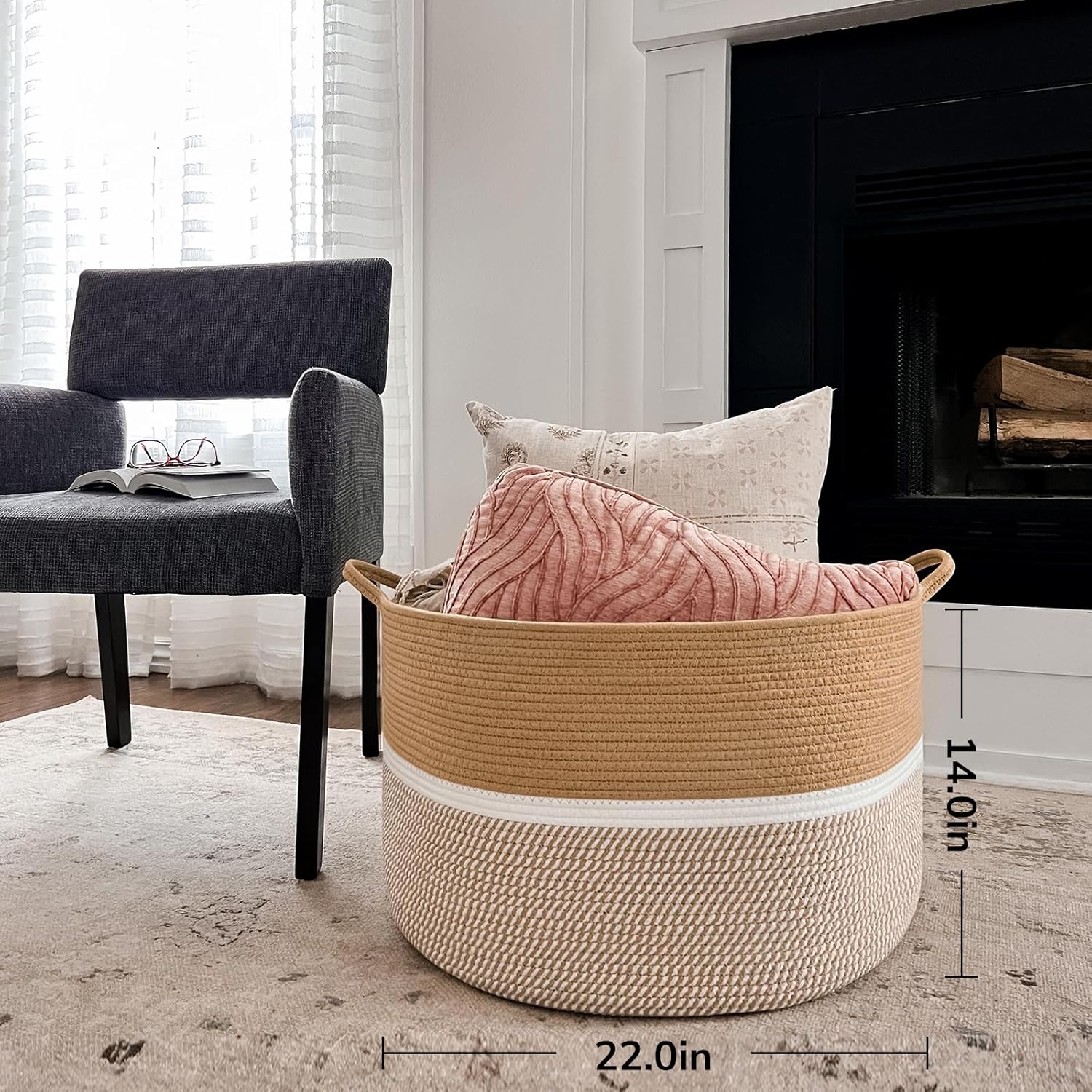 Stylish Durable Extra Large Cotton Basket