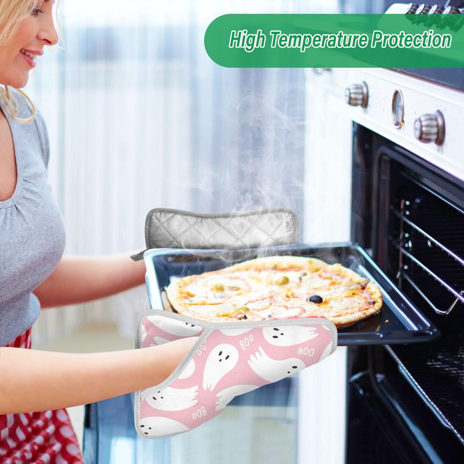 Linqin Heat-Resistant Potholders Set 2-Piece Perfect for Cooking Baking