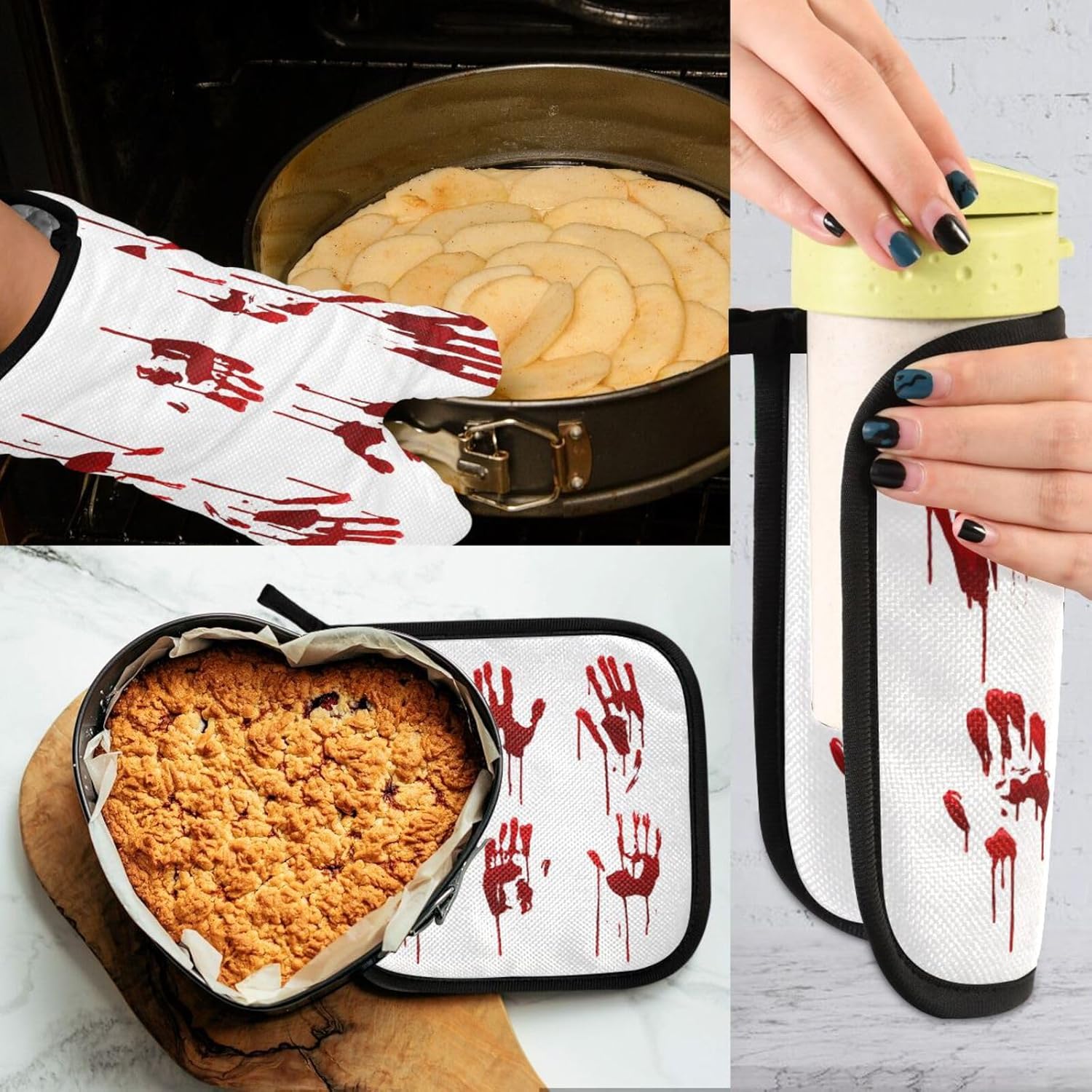 Fygkptb Halloween Bloody Hand Prints Set