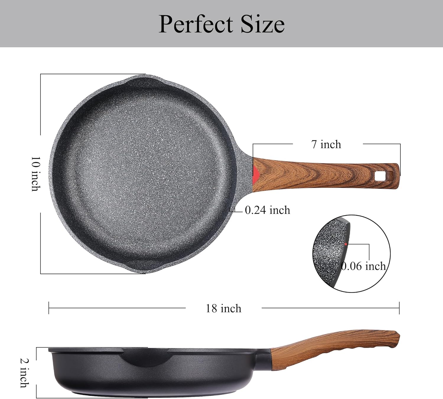 Vinchef 95-inch Nonstick Cast Aluminum Frying Pan
