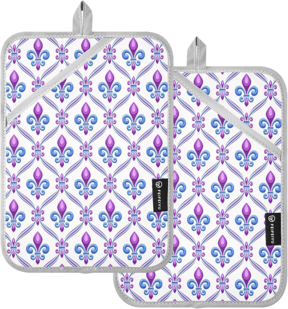 Durable 2-Piece Heat-Resistant Oven Mitts Potholders with Silver Coating
