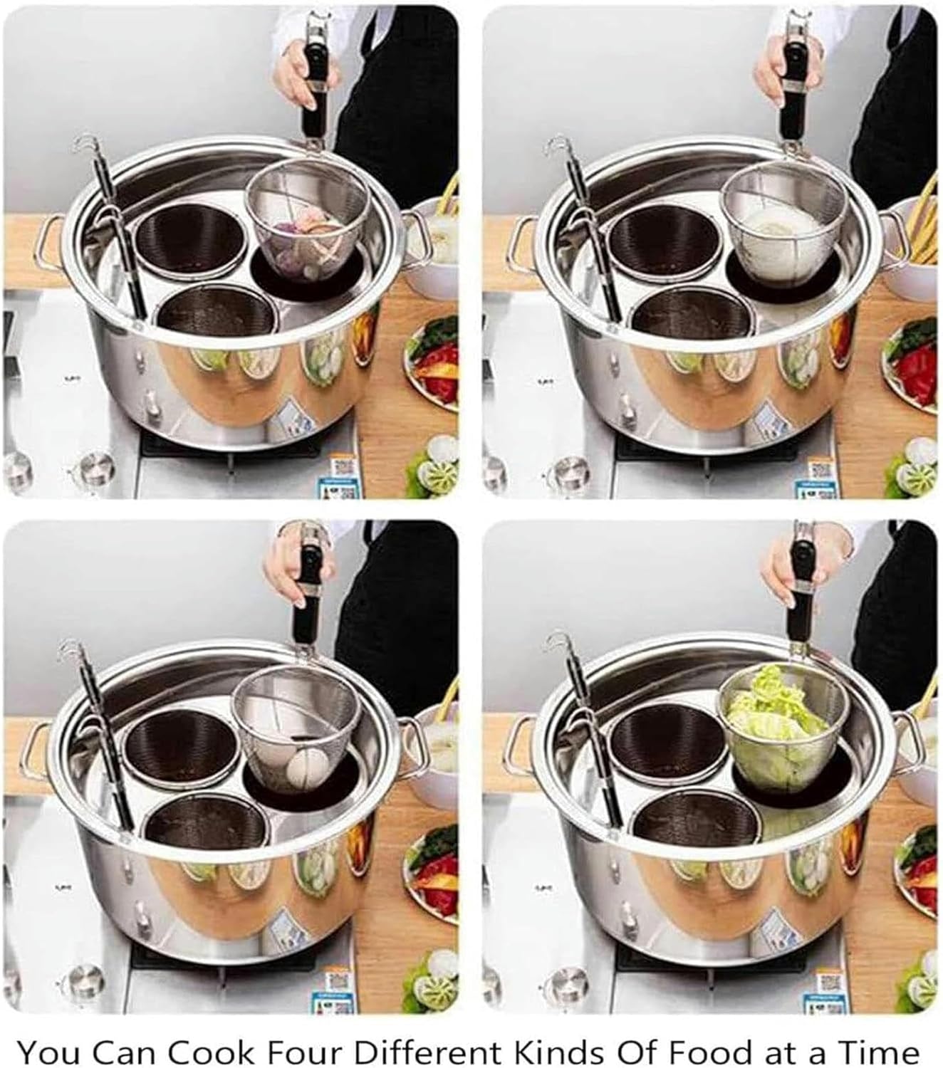 Wzglod Commercial Hot Pot Pasta Cookware 5 Holes