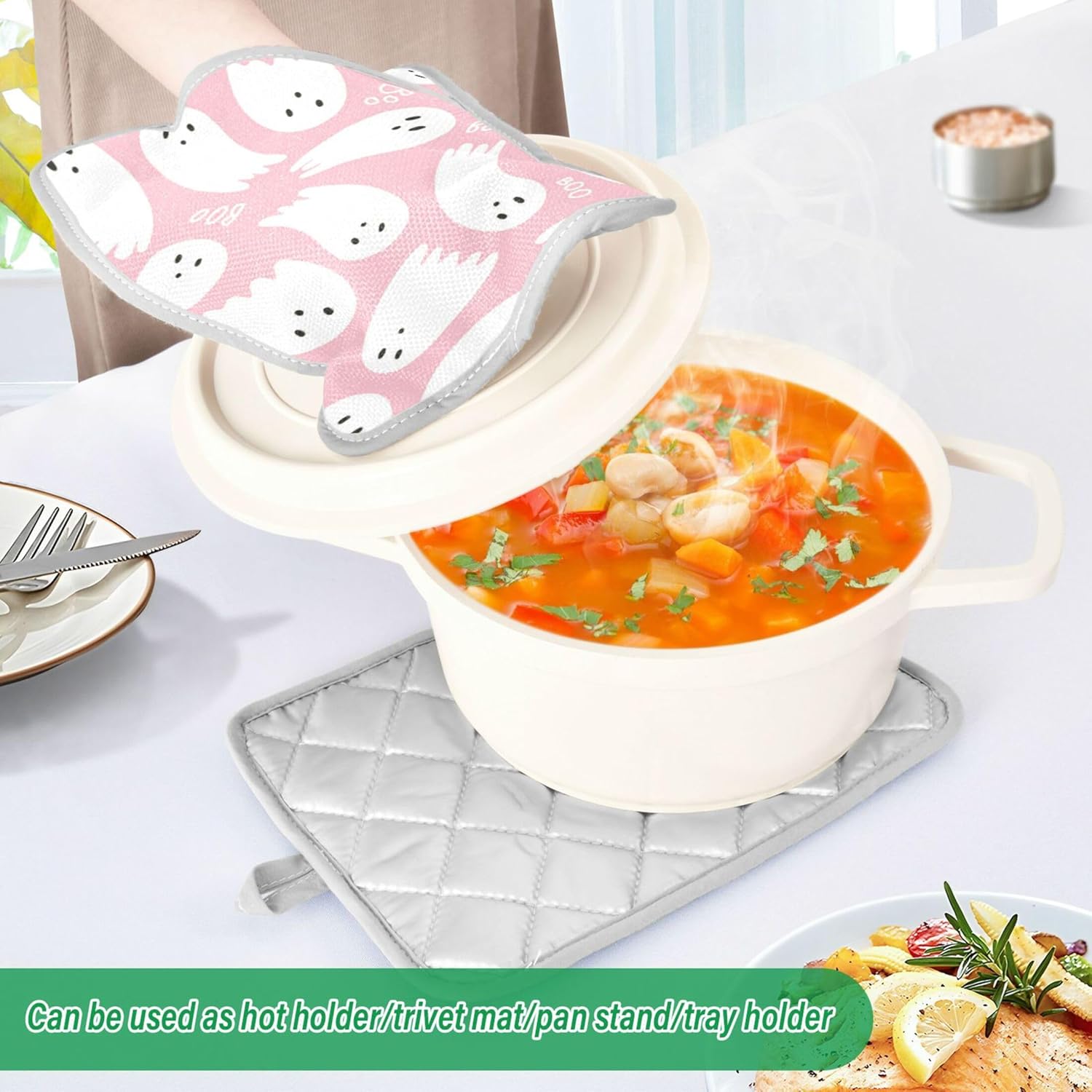 Linqin Heat-Resistant Potholders Set 2-Piece Perfect for Cooking Baking