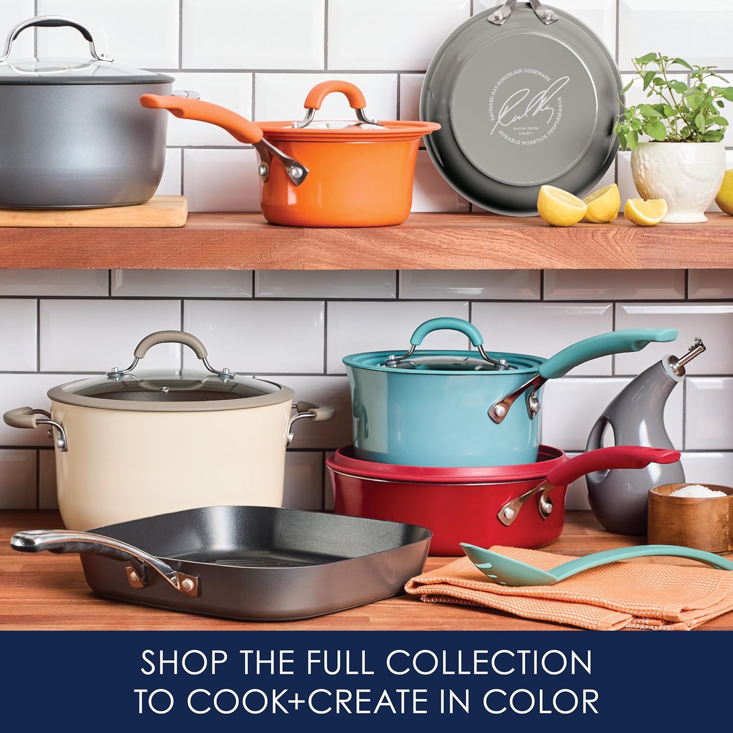 Rachael Ray Cook Create 45 Quart Hard Anodized Nonstick Saucepan with Lid