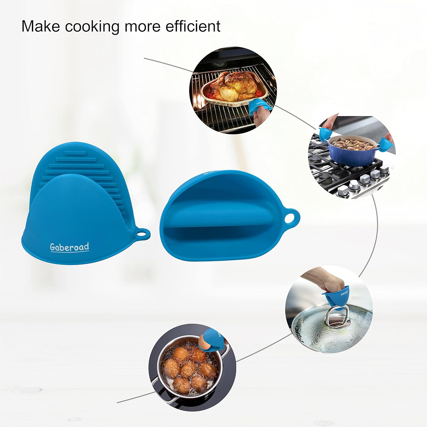 Thicken silicone oven mitts heat resistant oven gloves for cooking