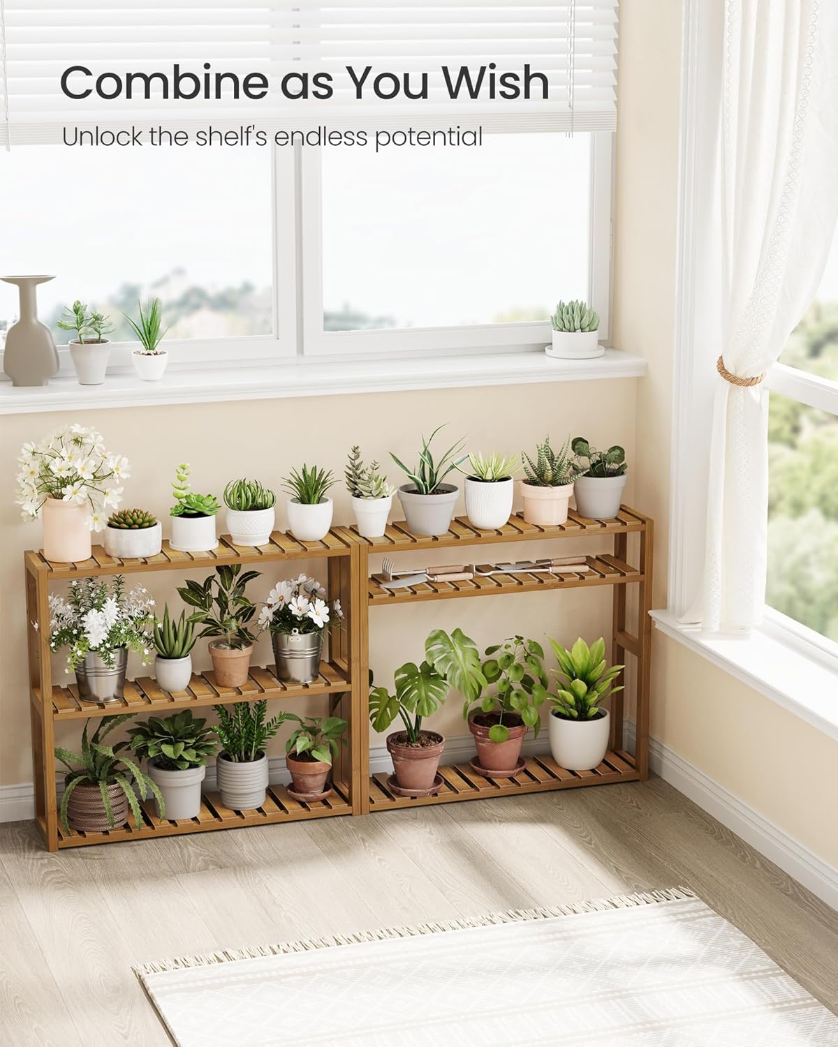Sturdy Bamboo Storage Shelf for Home