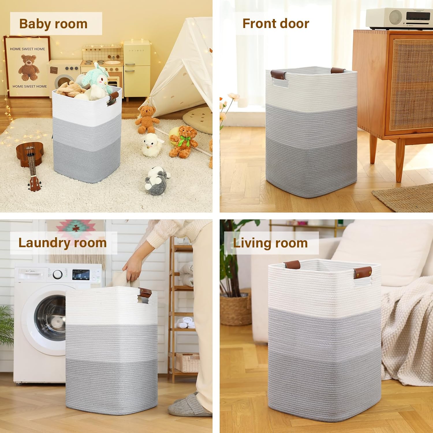 96L Extra Large Laundry Hamper Basket with Handles