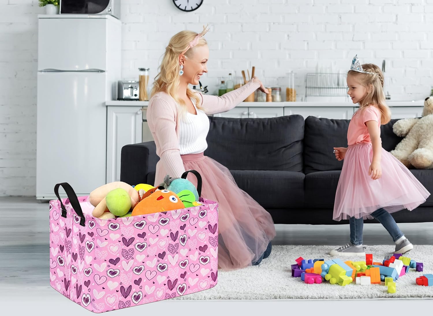Valentine Pink Storage Basket for Kids Room