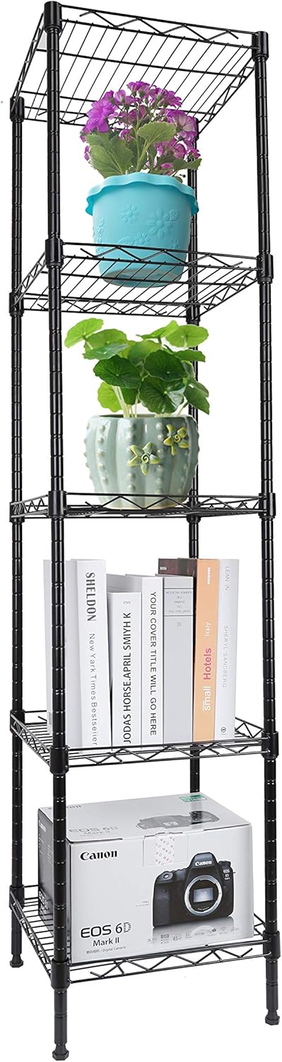 Strong HelperGIOTORENT 5-Tier Metal Shelf Black