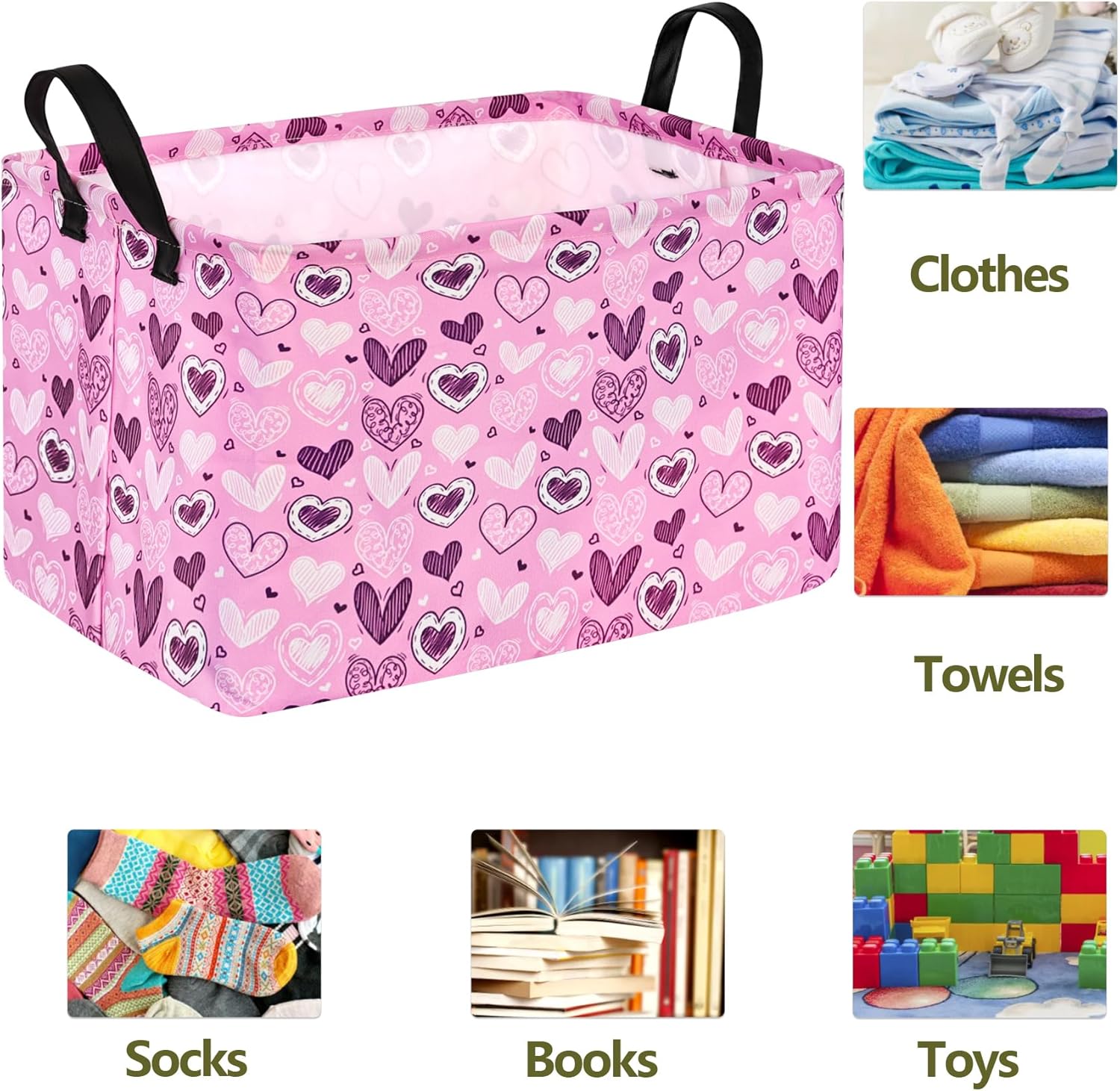 Valentine Pink Storage Basket for Kids Room
