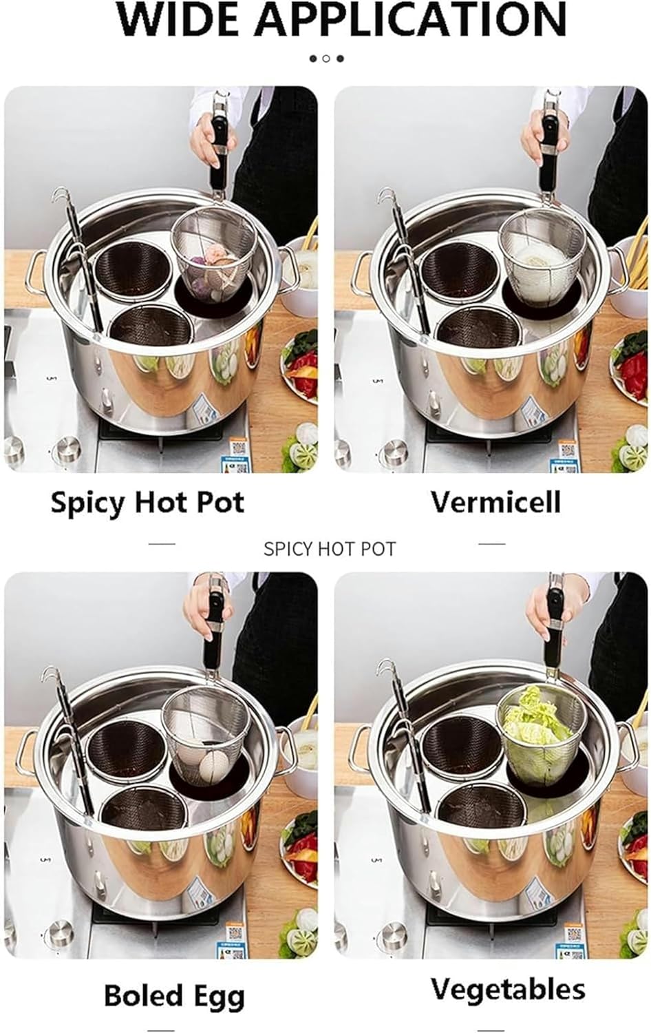 Wzglod Commercial Hot Pot Pasta Cookware 5 Holes