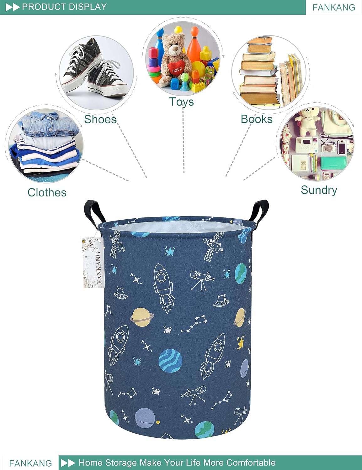 FANKANG Storage Basket Large Durable for Kids Office Nursery
