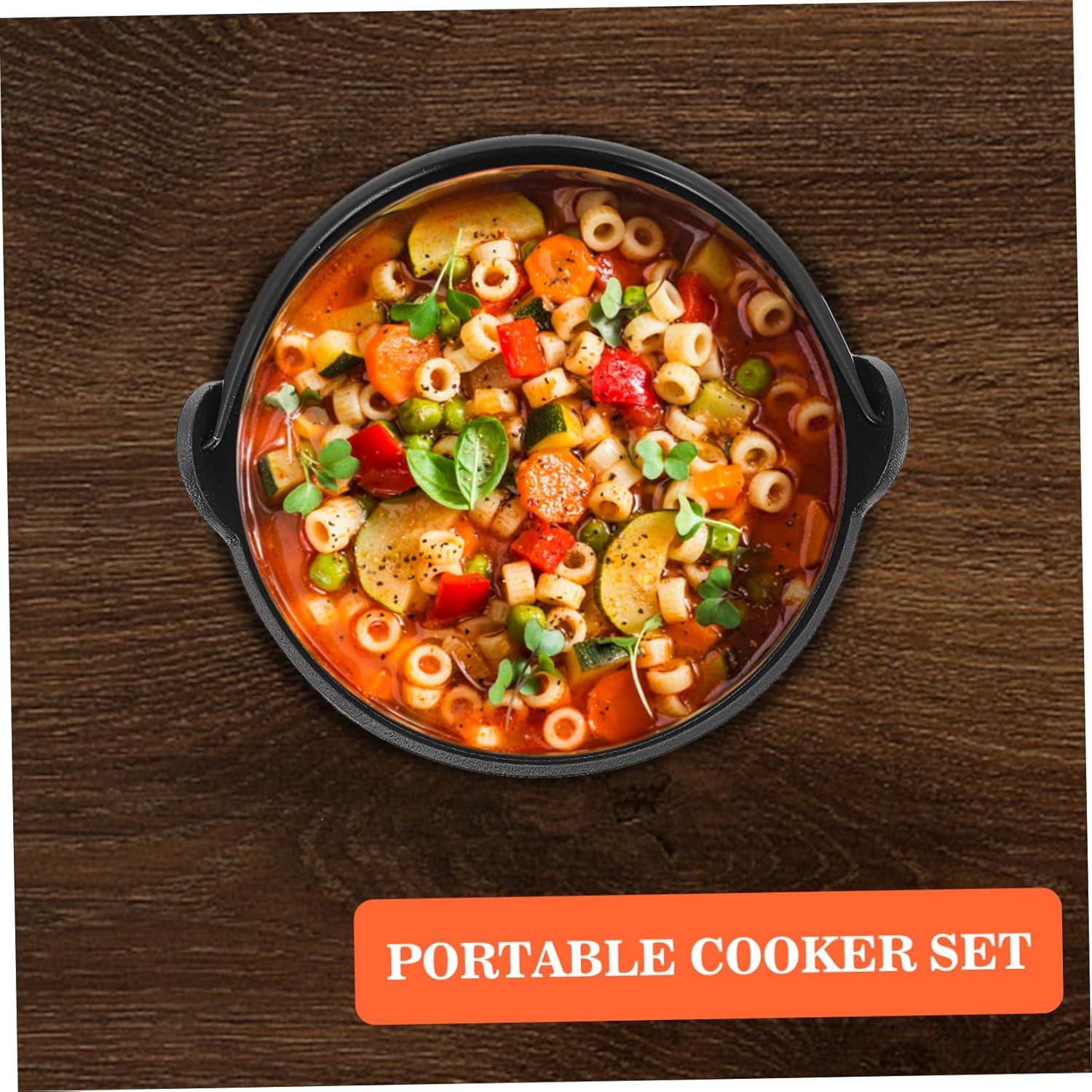 Thick Cast Iron Saucepan with Strainer Durable Stock Pot