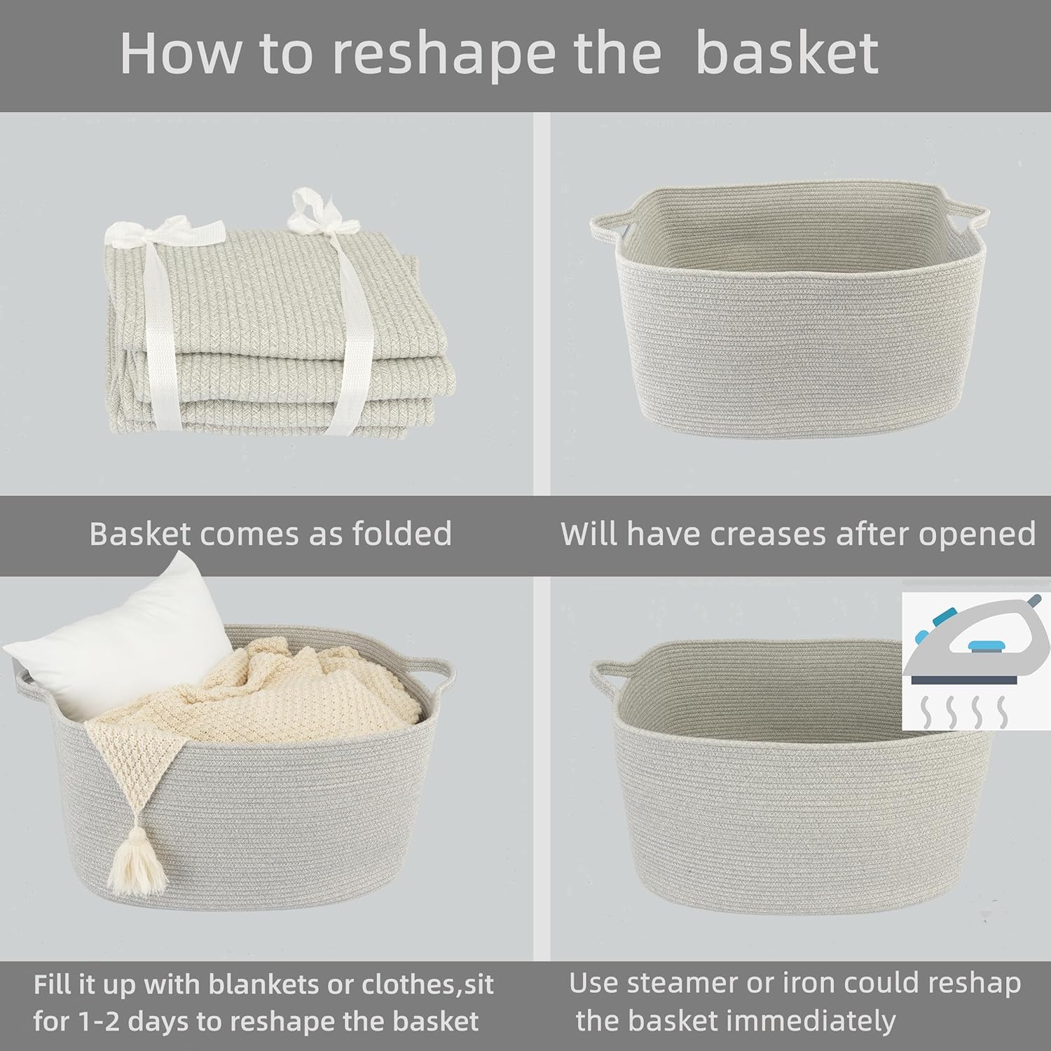 Large Woven Rope Storage Basket