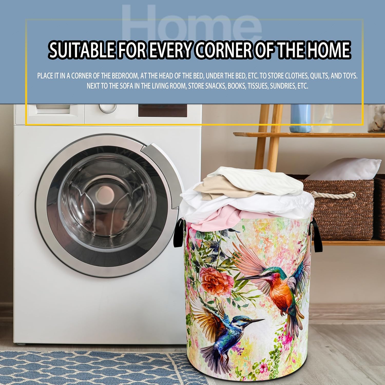 Adorable Hummingbird Storage Basket for Laundry
