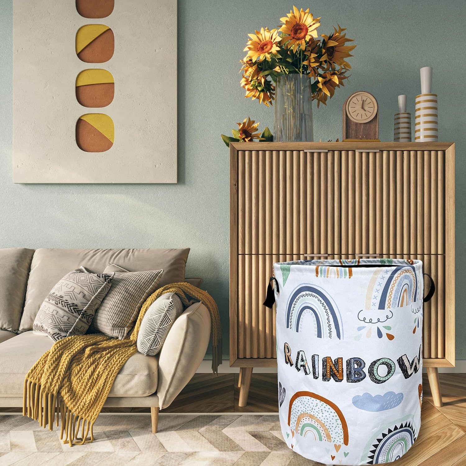 Cute Rainbow Functional Laundry Basket