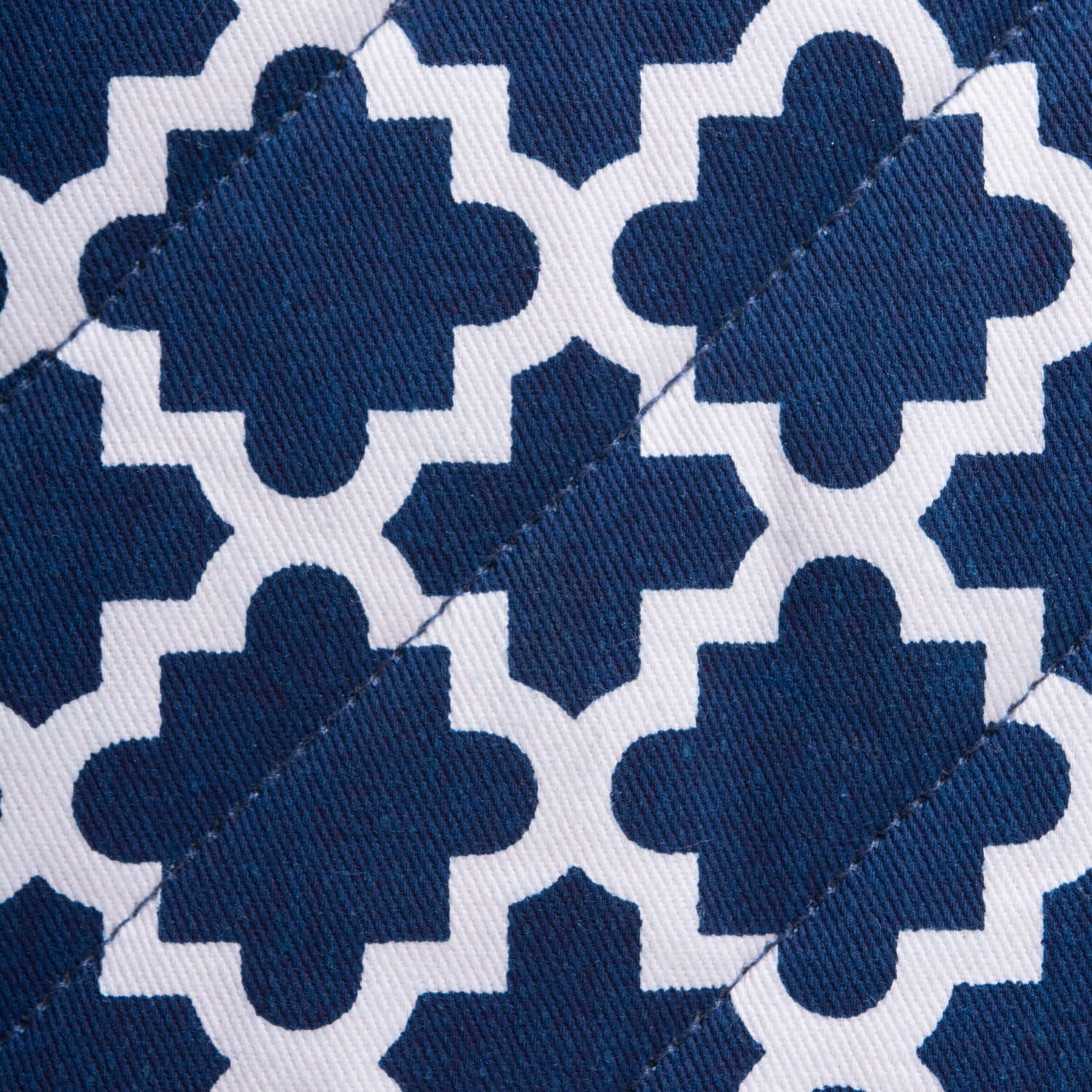 DII Lattice Basics Collection Potholder Oven Mitt Set Nautical Blue 2 Piece