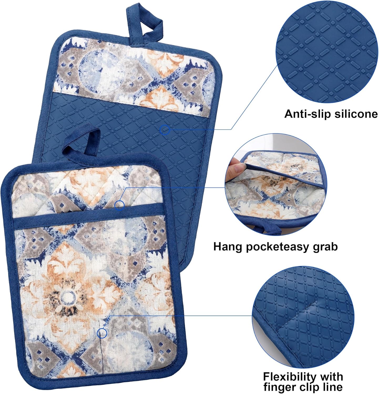 Hot Non-Slip Apron with Oven Mitts for Cooking Gifting