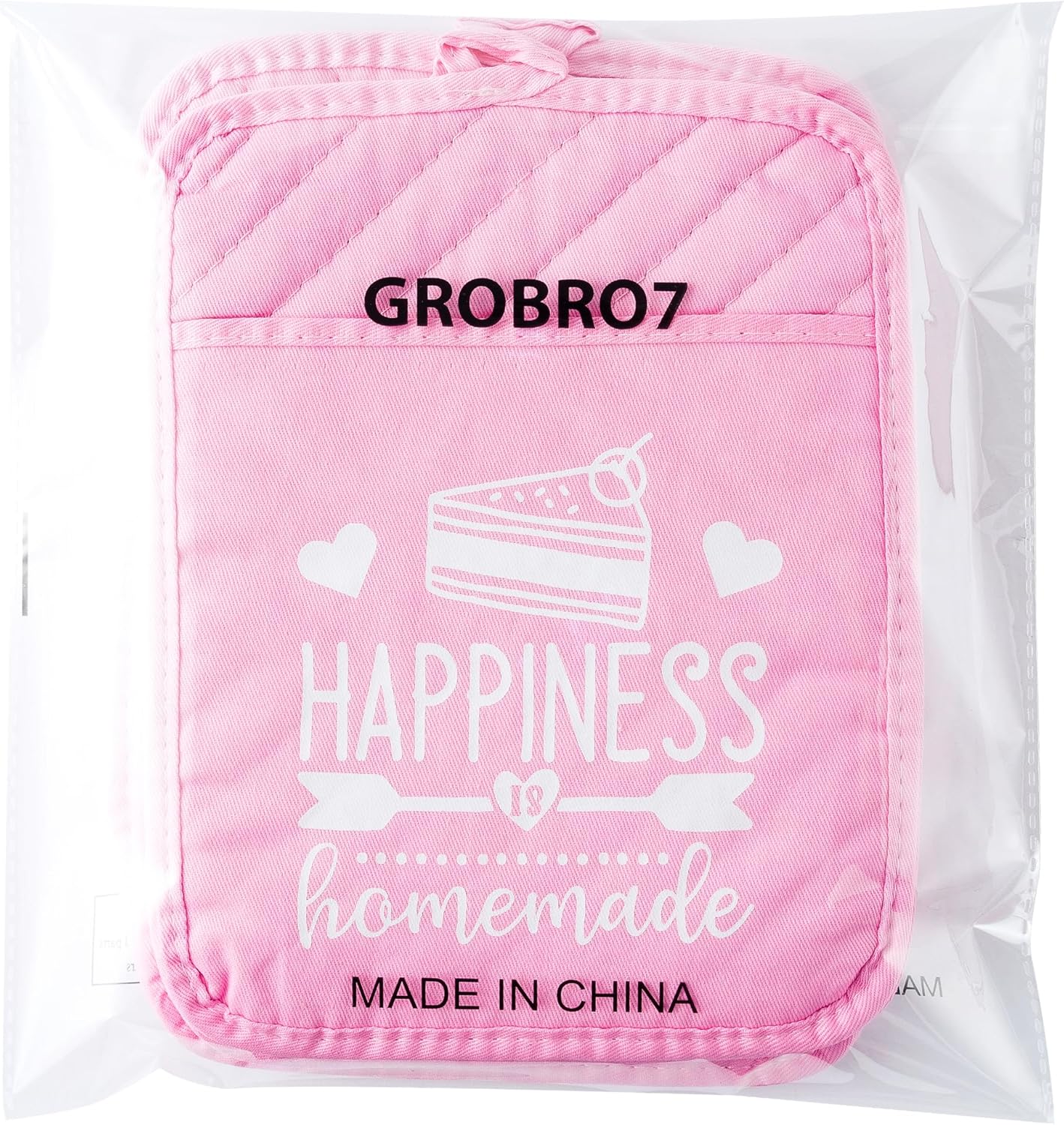GROBRO7 5Pcs Gradient Pink Cotton Pot Holders Set 1