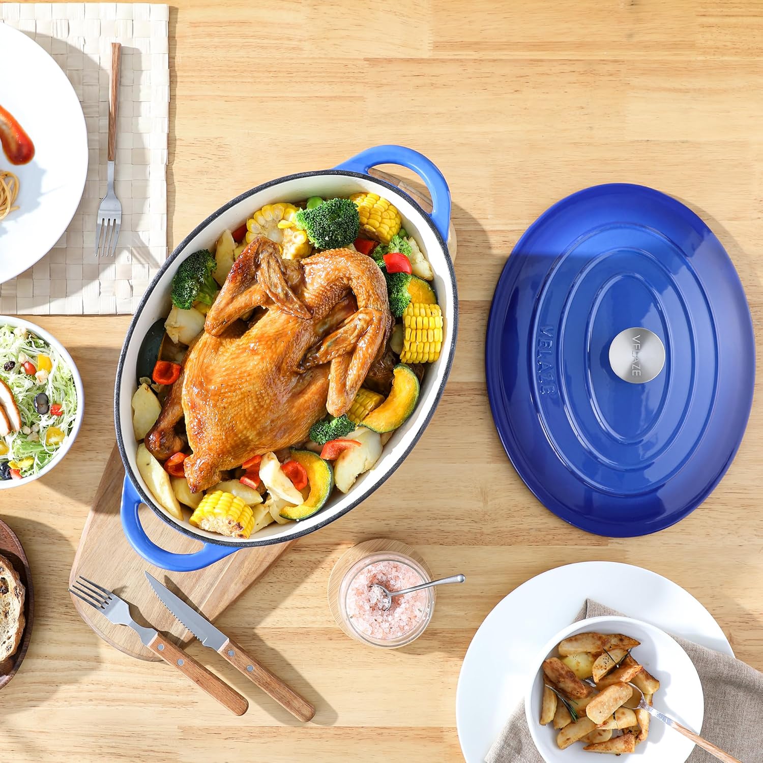 Velaze 75 QT Enameled Dutch Oven with Lid and Handles